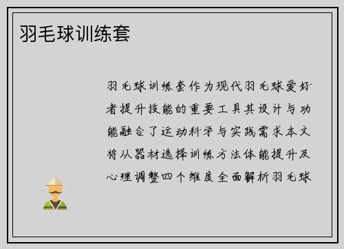 羽毛球训练套